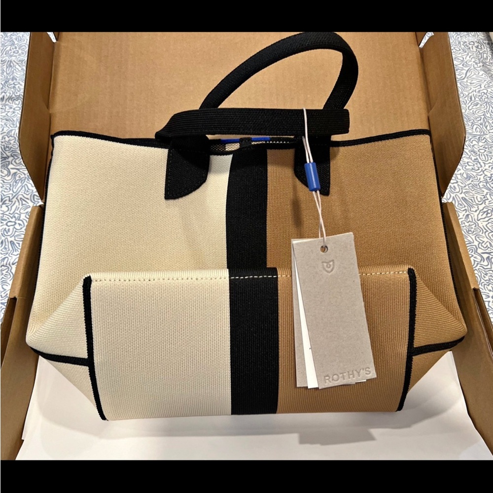 NWT Rothy's Lightweight Petite Tote (Piano Stripe)